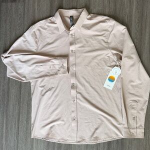 Vuori $98 Long Sleeve Bridge Button Down Cashmere Color Shirt Men's Large